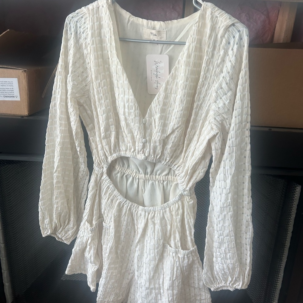 MARBLE Cream Textured Blouse